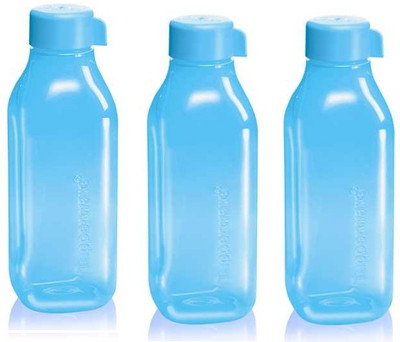 TUPPERWARE Aquasafe litre water bottle square set of 3 1000 ml Bottle(Pack of 3, Blue, Plastic)