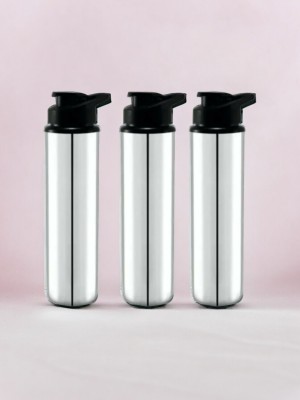 NYLONE Stainless Sipper Water Bottle 1000ml for Home/Office/Gym/School/College 1000 ml Bottle(Pack of 3, Silver, Steel)