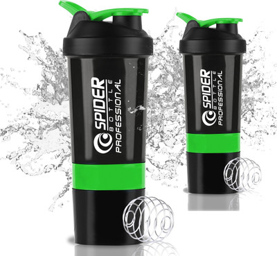 TRUE INDIAN 500 ml Plastic Shaker(Pack of 2, Green)