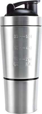 MozFit 750 ml Steel Shaker(Pack of 1, Silver)
