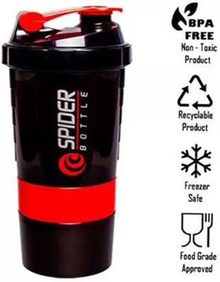 Spider Mart 600 ml Plastic Shaker(Pack of 1, Red)
