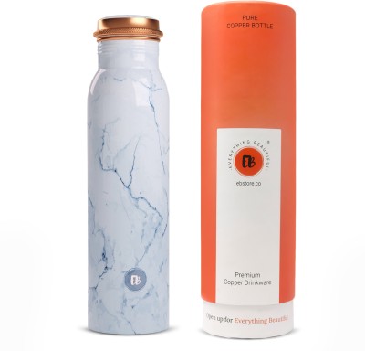 Everything Beautiful Marble Design Pure Copper Water Bottle 1 Litre Leakproof Tamba by ebstore 1000 ml Bottle(Pack of 1, Blue, Copper)