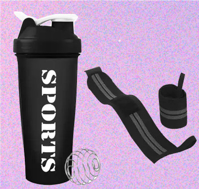 COOL INDIANS 600 ml Plastic Shaker(Pack of 2, Black)