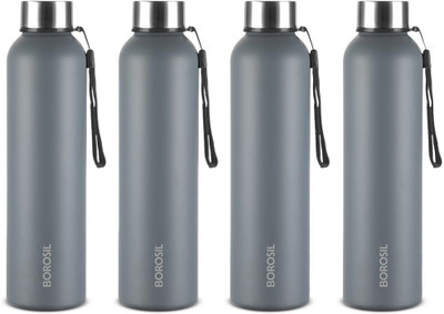 BOROSIL 1000 ml Steel Bottle(Pack of 4, Grey)
