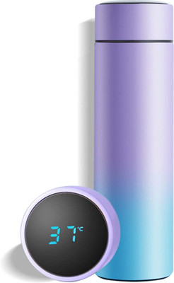 DPM LED temperature water bottle display I LED indicator water bottle hot & cool 500 ml Bottle(Pack of 1, Blue, Purple, Steel)