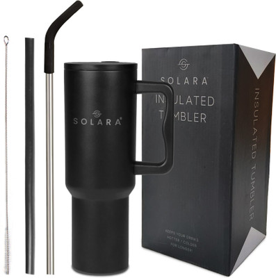 Solara 1200 ml Steel Sipper(Pack of 1, Black)