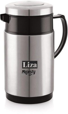 Liza PU Insulated Stainless Steel Kettle Tea/Coffee Insulated Flask 1000 ml Flask(Pack of 1, Silver, Steel)