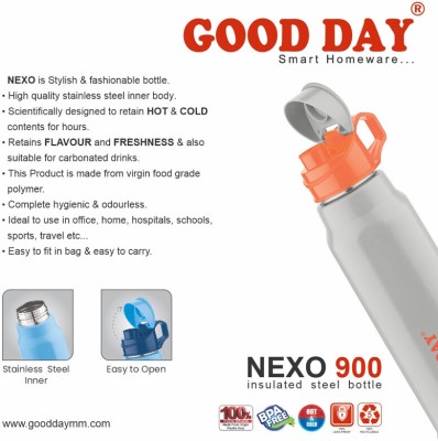 Good Day Nexo 900 grey 730 ml Bottle(Pack of 1, Grey, Steel)