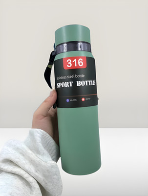 Ojra 800 ml Steel Flask(Pack of 1, Green)