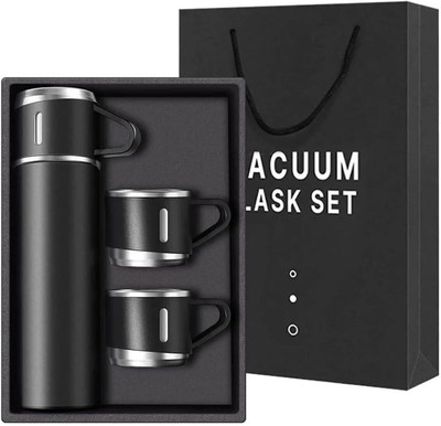 Rapid 500 ml Steel Flask(Pack of 3, Black)