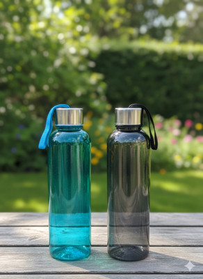 Indus 1000 ml Plastic Bottle(Pack of 2, Blue, Black)