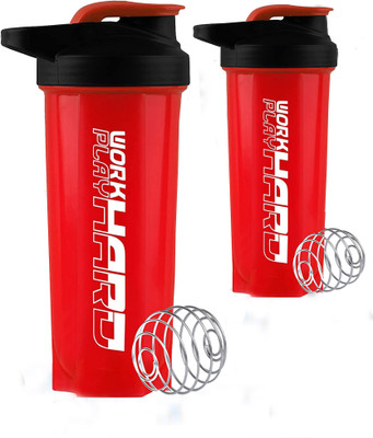 TRUE INDIAN 700 ml Plastic Shaker(Pack of 2, Red)