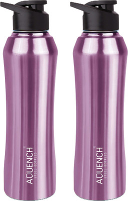 AQUENCH 1000 ml Steel Sipper(Pack of 2, Purple)