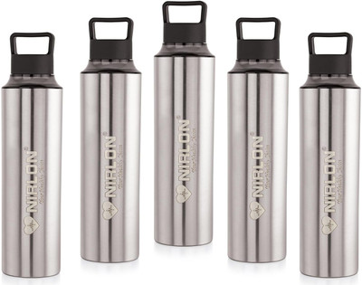NIRLON 900 ml Steel Bottle(Pack of 5, Silver)