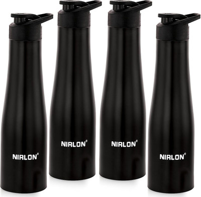 NIRLON 1000 ml Steel Bottle(Pack of 4, Black)