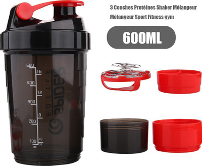 Spider Mart 600 ml Plastic Shaker(Pack of 1, Red)