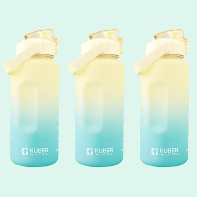 KUBER INDUSTRIES 2000 ml Plastic Bottle(Pack of 3, Yellow, Blue)