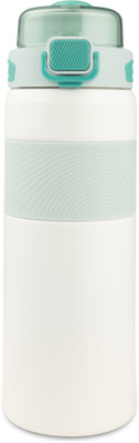 Home-pro 800ml Hot & Cold Thermosteel Vaccum Flask Sports Bottle with Push Button 800 ml Flask(Pack of 1, White, Steel)