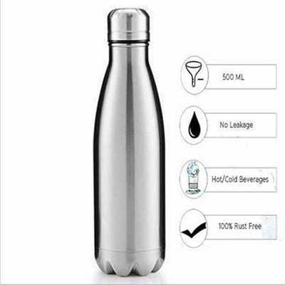 Adnate 500 ml Steel Flask(Pack of 1, Silver)