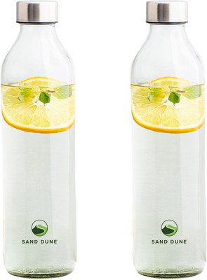 Sand Dune 800 ml Glass Bottle(Pack of 2, Clear)