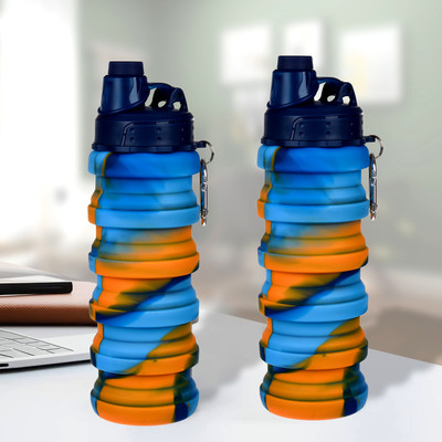 KUBER INDUSTRIES 500 ml Silicone Bottle(Pack of 2, Multicolor)