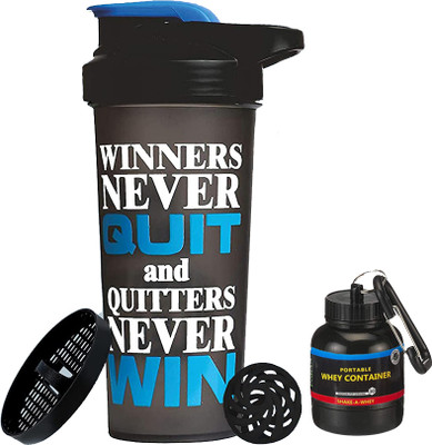 TRUE INDIAN 700 ml Plastic Shaker(Pack of 2, Blue, Black)