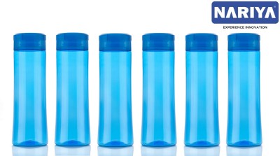 nariya AMAZING SHAPE PLASTIC WATER BOTTLE IN BLUE COLOR LEAK PROOF AND TRANSPARENT 1000 ml Bottle(Pack of 6, Blue, Plastic)