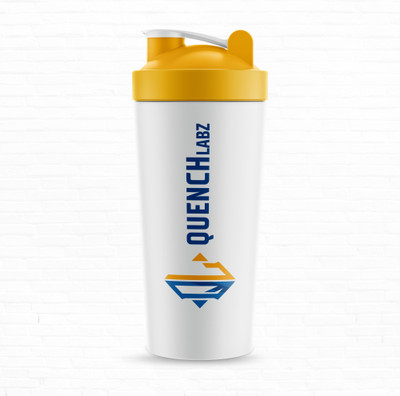 QUENCHLABZ 700 ml Plastic Shaker(Pack of 1, White, Yellow)
