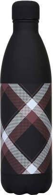 Laps of Luxury Phanthom Double Vacuum Walled Insulated Bottle Black Stripe Design 1000 ml 1000 ml Bottle(Pack of 1, Multicolor, Steel)