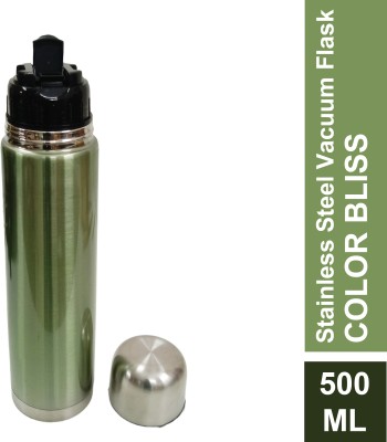 EAGLE Color Bliss Stainless Steel Vacuum Double Wall Hot & Cold Bottle for Office Home 500 ml Flask(Pack of 1, Green, Steel)