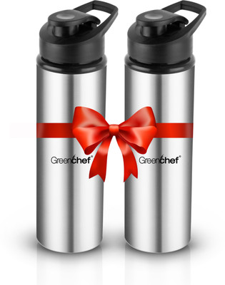 Greenchef 900 ml Steel Bottle(Pack of 2, Silver)