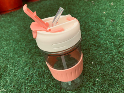 GOOD TO GREAT CREATION 500 ml Glass Sipper(Pack of 1, Pink)