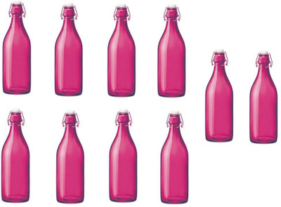 1st Time 1000 ml Glass Bottle(Pack of 10, Pink)
