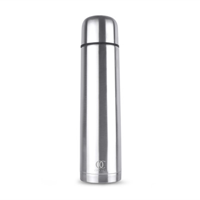 Omichef 1000 ml Steel Flask(Pack of 1, Silver)