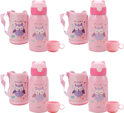 KUBER INDUSTRIES 500 ml Steel Sipper(Pack of 4, Pink)