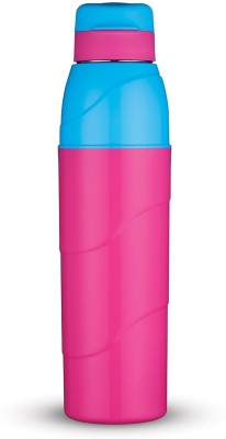 Trueware Wave Hot and Cold Insulated Inner Steel outer Plastic water bottle 800 ml Bottle(Pack of 1, Pink, Plastic, Steel)
