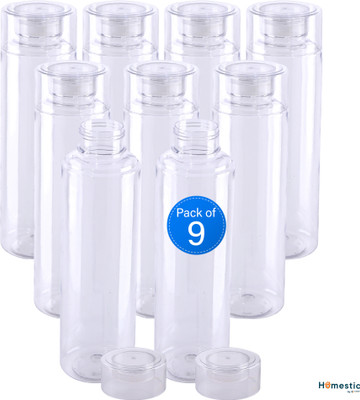 HOMESTIC 1000 ml Plastic Bottle(Pack of 9, White)