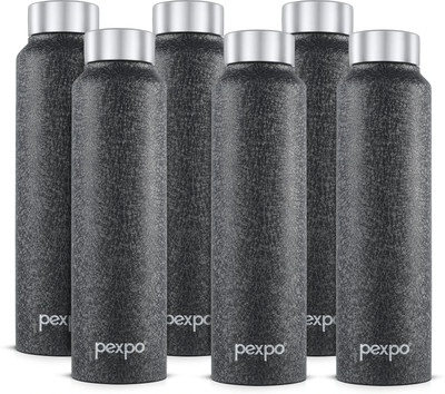pexpo 950 ml Steel Bottle(Pack of 6, Black)