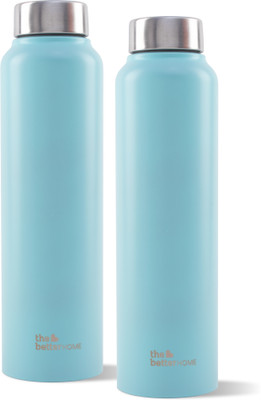 The Better Home Rust & Leak Proof 1000 ml Bottle(Pack of 2, Blue, Steel)