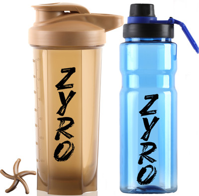 ZYRO 750 ml Plastic Shaker(Pack of 2, Blue)