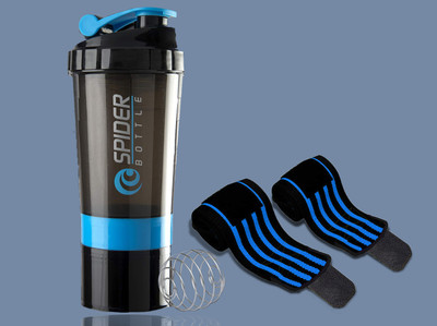 TRUE INDIAN 500 ml Plastic Shaker(Pack of 3, Blue)
