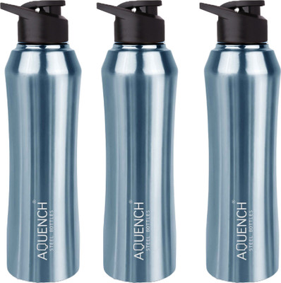 AQUENCH 1000 ml Steel Sipper(Pack of 3, Blue)