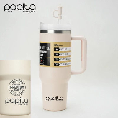 papita 1200 ml Steel Shaker(Pack of 1, Beige)