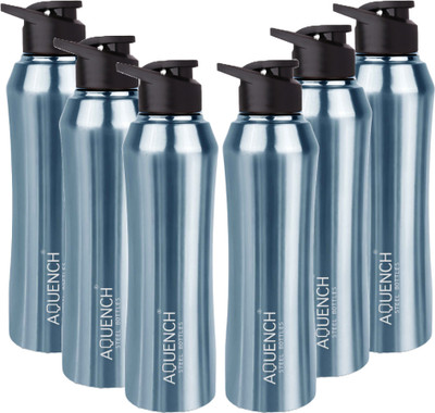 AQUENCH 1000 ml Steel Sipper(Pack of 6, Blue)