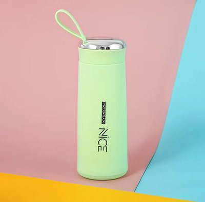 SOWAT 400 ml Glass, Silicone, Plastic Bottle(Pack of 1, Light Green)