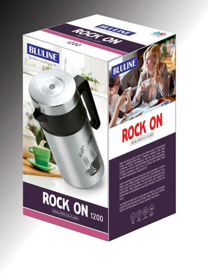 bluline 1200 ml Steel, Plastic Flask(Pack of 1, Steel/Chrome)