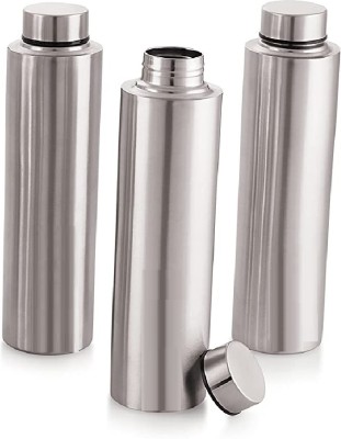 Revv Up 1Litre Water Bottle, Stainless Steel Fridge Water Bottle Set of 3 1000 ml Bottle(Pack of 3, Silver, Steel)