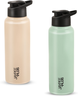 Jaypee Plus 750 ml Steel Bottle(Pack of 2, Beige, Light Green)