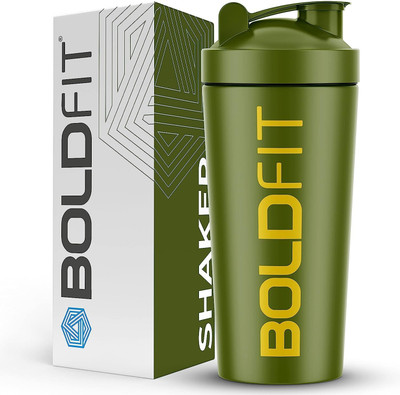 BOLDFIT 700 ml Steel Shaker(Pack of 1, Green)