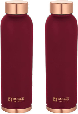 KUBER INDUSTRIES 950 ml Copper Bottle(Pack of 2, Maroon)